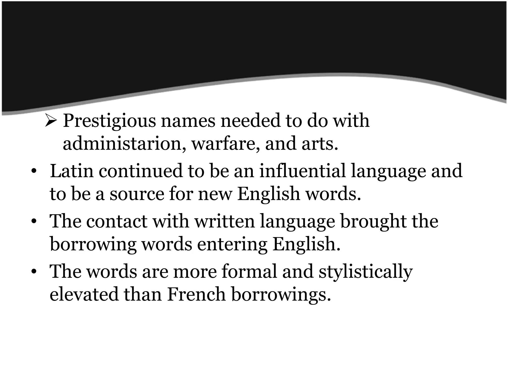 French for the new ruling elite