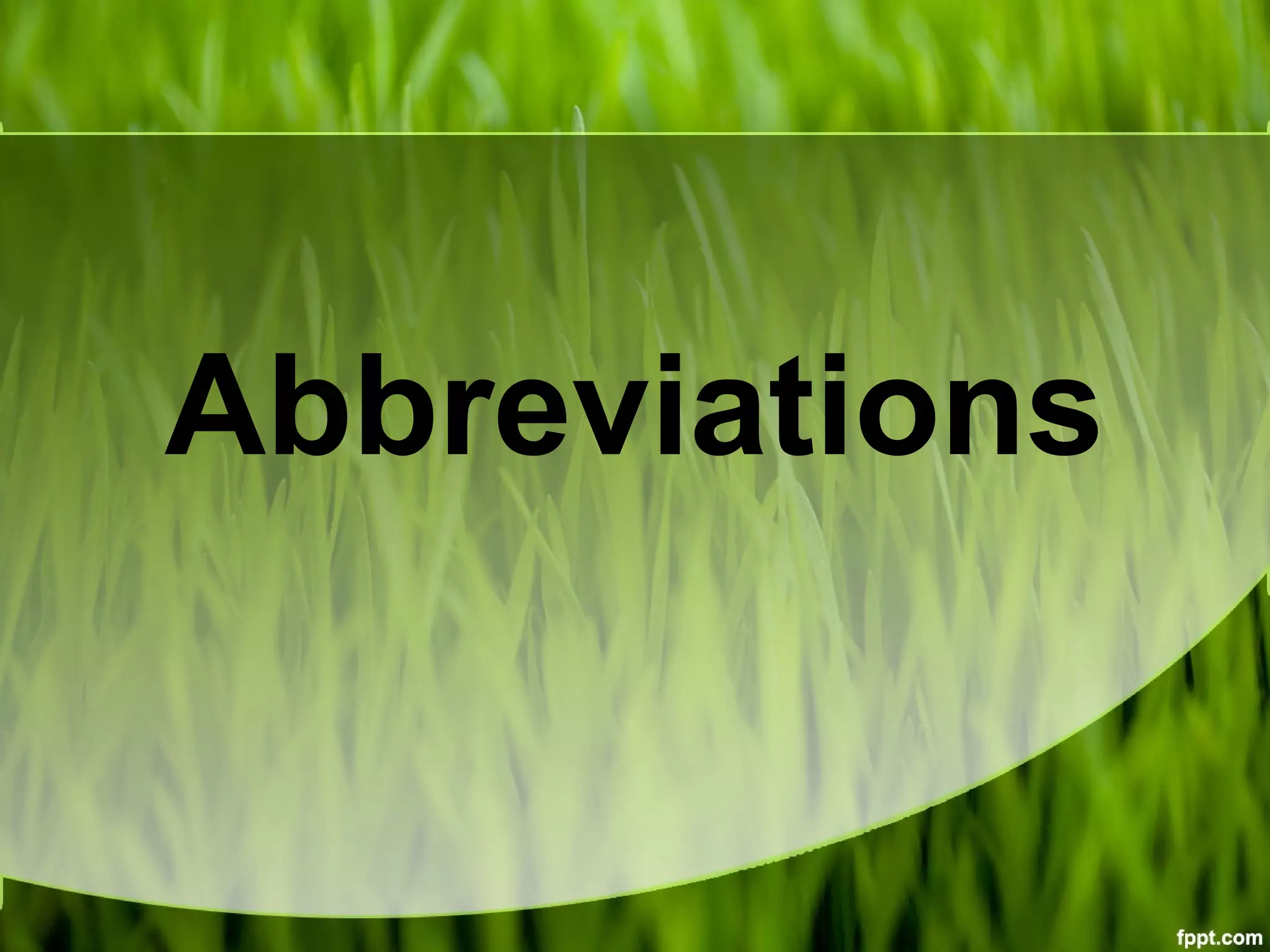 Abbreviations
 