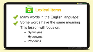 Lexical Items 語彙の活用