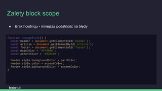 Lexical scope, function vs. block scope, hoisting, scope closures | PDF ...