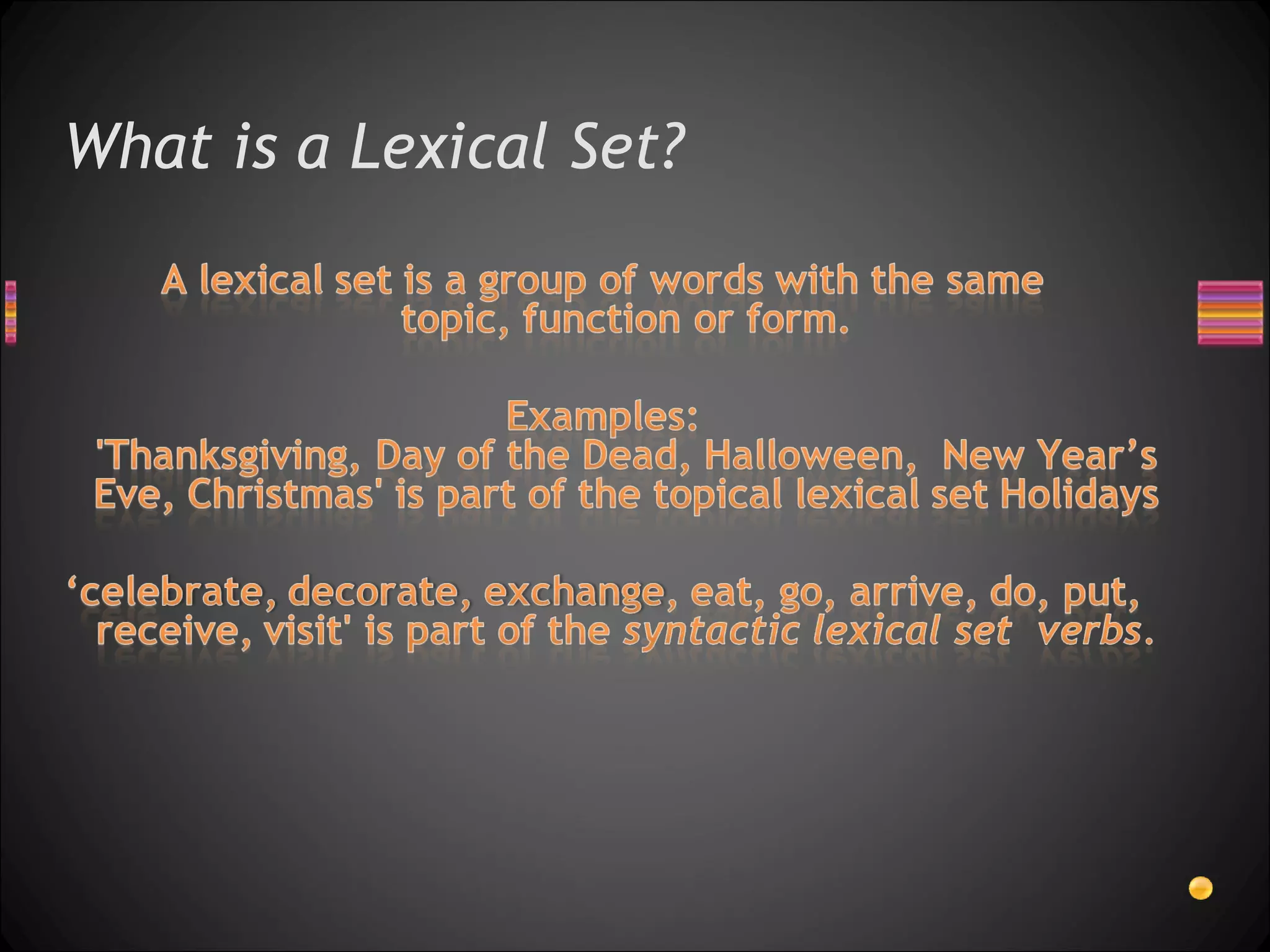 What is a Lexical Set?
 