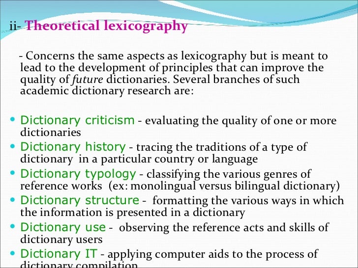 Lexicography
