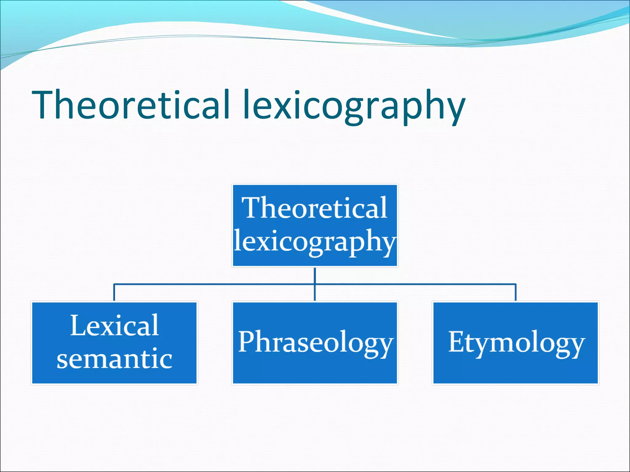 Theoretical lexicography
 