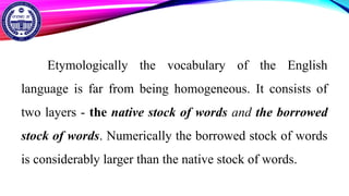 Lexicology lecture 2. You may use it freely | PPTX