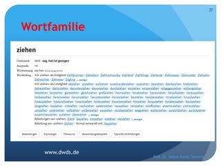 Wortfamilie
Prof. Dr. Jelena Kostić Tomović
37
www.dwds.de
 