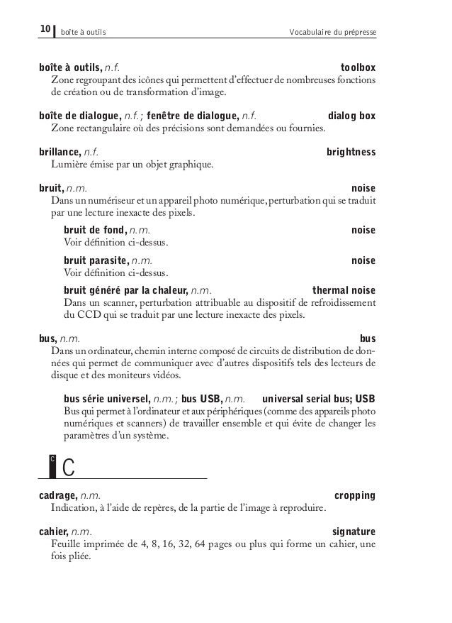 Lexique Prepresse Bilingue Anglais Lexique Prepresse Bilingue Anglais