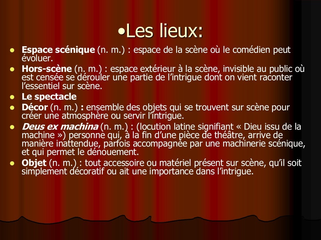 Lexique Du Théâtre Français Facile Lexique de théâtre