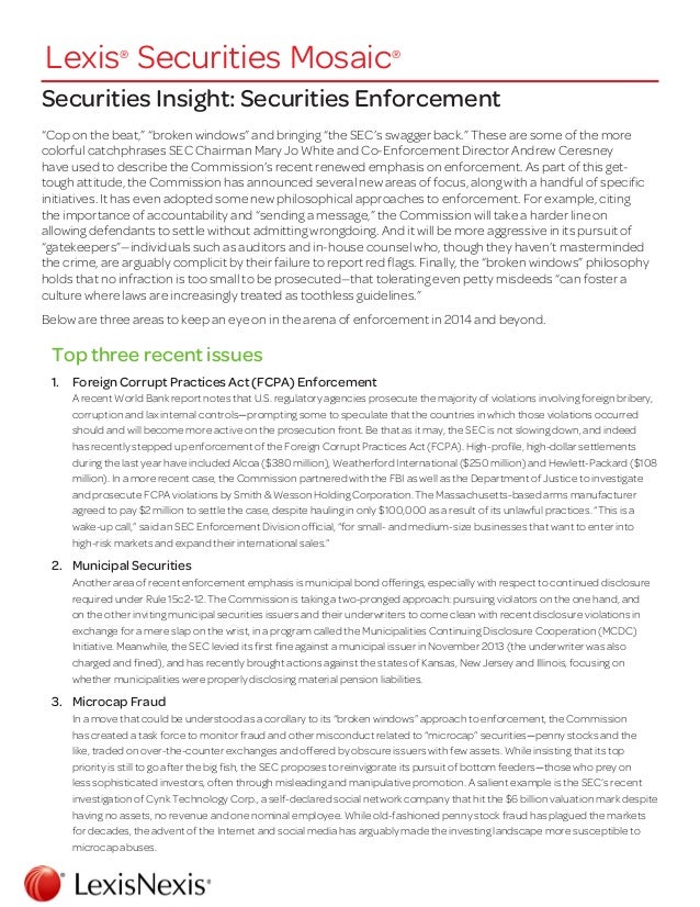 Securities Insight Securities Enforcement