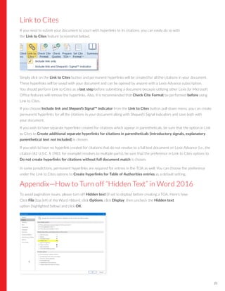 Lexis for Microsoft Office Getting Started Guide | PDF
