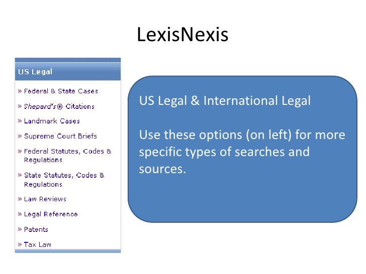 LexisNexis performing legal research