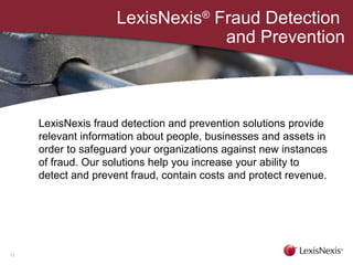 Lexis Nexis Risk Solutions O Verview | PPT