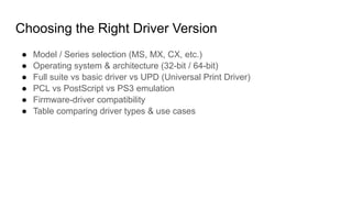 Pcl Driver Vs Postscript Lexmark Printer Drivers_ Complete Guide & Best Practices | PPTX
