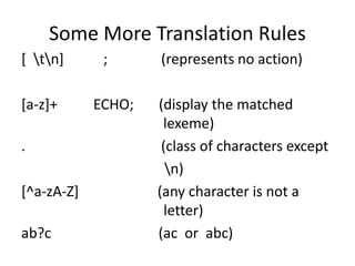 Lex programming | PPTX