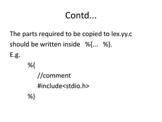 Lex programming | PPTX