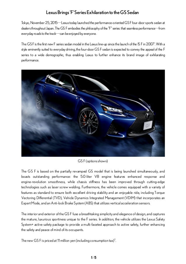 Lexus Gs F Launched In Japan