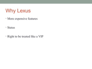 Lexus story | PPT