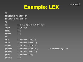 LEX & YACC TOOL | PPTX