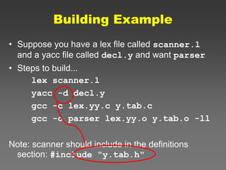 LEX & YACC TOOL | PPTX