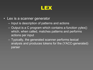 LEX & YACC TOOL | PPTX