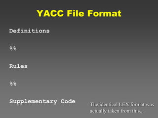LEX & YACC TOOL | PPTX