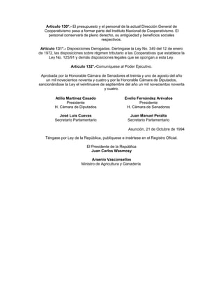 Ley De Cooperativas 438 94