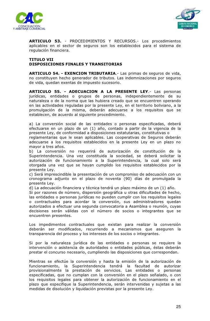 Ley De Seguros Bolivia