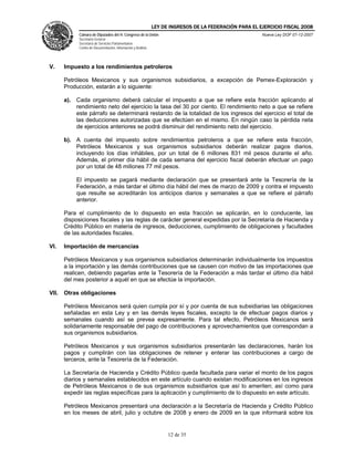 Ley Federal De Ingresos 2008