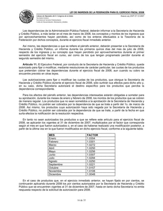 Ley Federal De Ingresos 2008