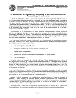 Ley Federal De Ingresos 2008