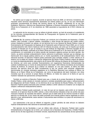 Ley Federal De Ingresos 2008