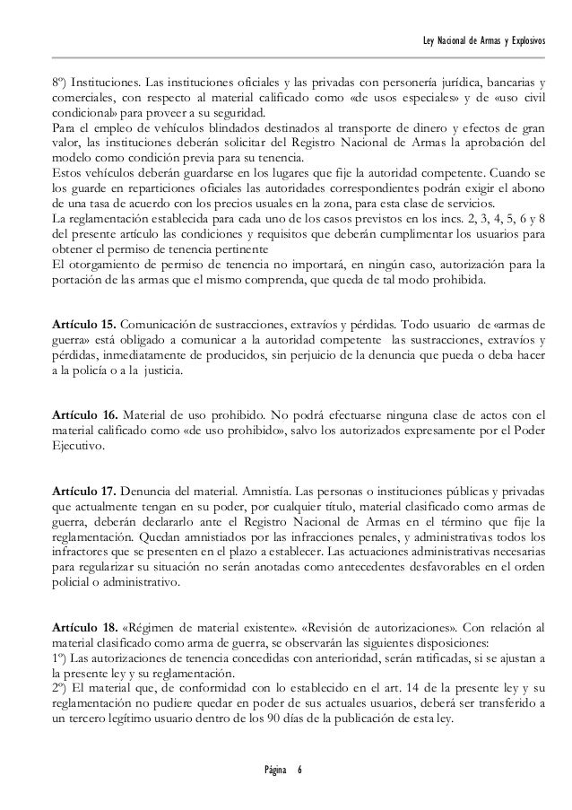 Ley nacional de armas y explosivos