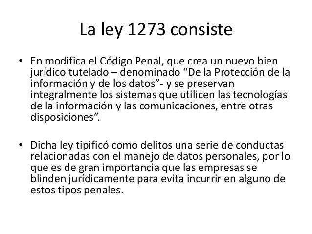 Resultado de imagen para ley 1273 de 2009