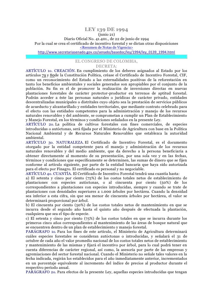 LEY 139 DE 1994 DOWNLOAD LEY 139 DE 1994 DOWNLOAD