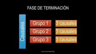 FASE DE TERMINACIÓN
Alvaro Hernán Mejia Mejia
Causales Grupo 1 3 causales
Grupo 2 3 causales
Grupo 3 3 causales
 
