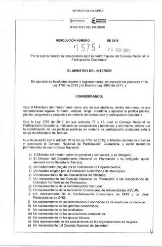 Resolución 1575 del 20-11-15_Consejo Nacional de Participación Ciudadana