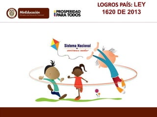 LOGROS PAÍS: LEY 
1620 DE 2013 
 