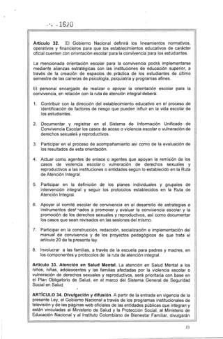 Ley 1620 de Marzo 15 de 2013 - Sistema Nacional de Convivencia Escolar ...