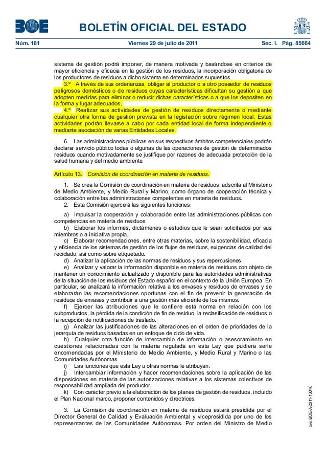 Ley 22/2011, de 28 de julio, de residuos y suelos contaminados. Con a…