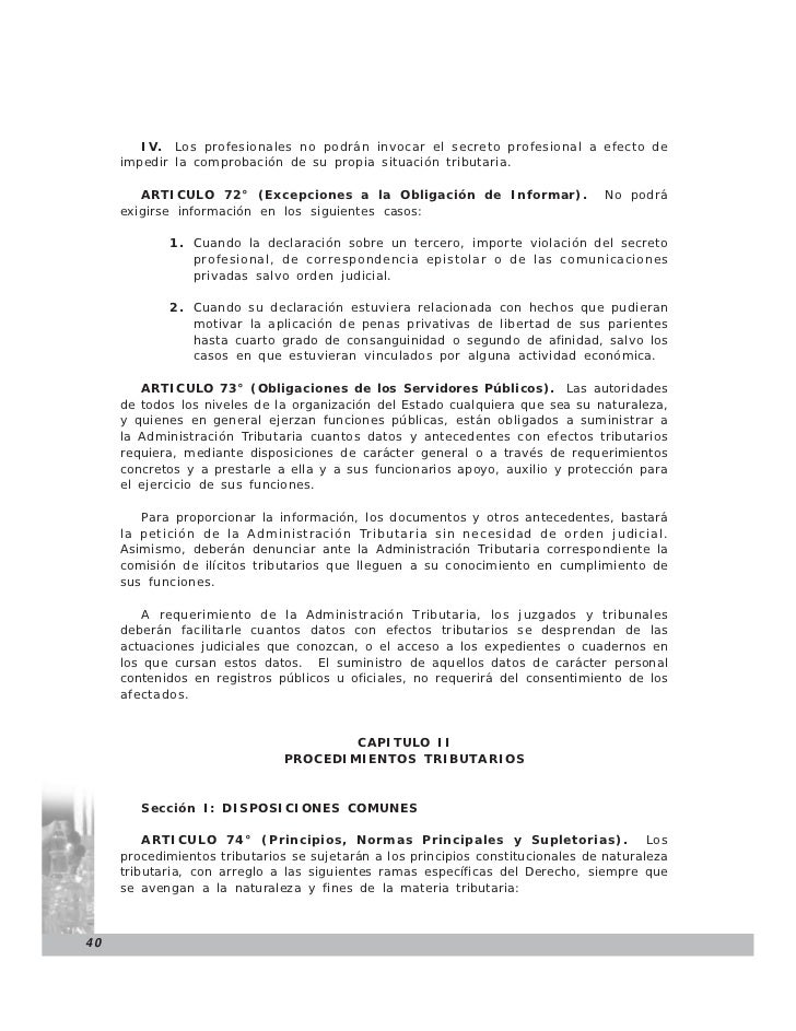 Ley 2492 Codigo Tributario Boliviano