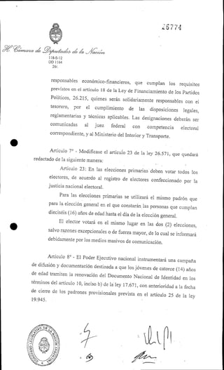 Ley 26.774 voto joven