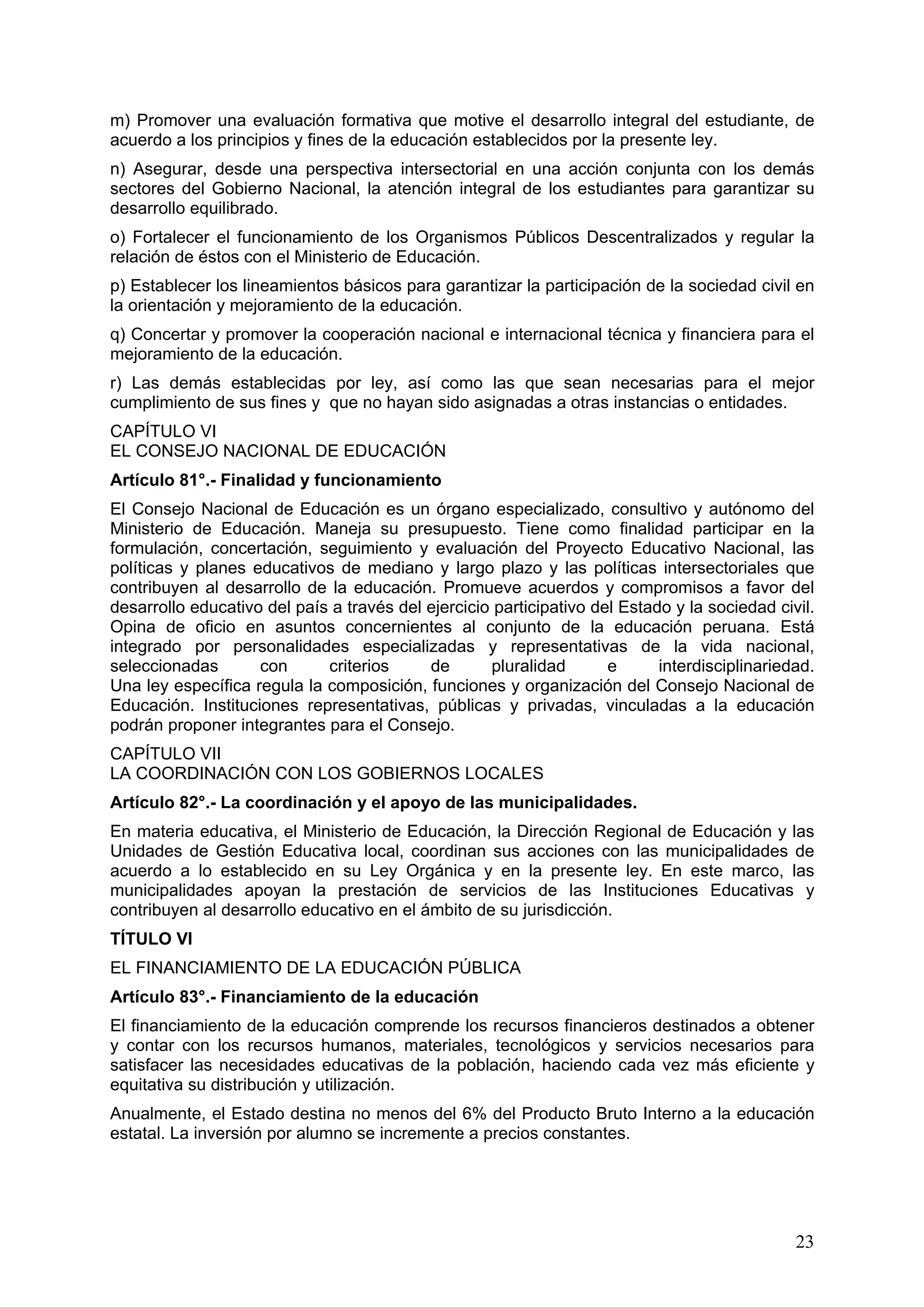 Ley 28044 general de educacion | PDF