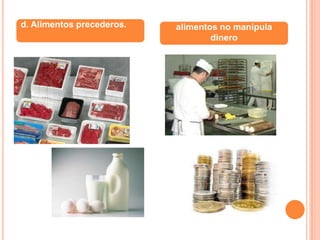 Articulo 39 Las operaciones de preparación y servido de los alimentos cumplirán con los siguientes requisitos.La recepción de la materia prima e insumos .