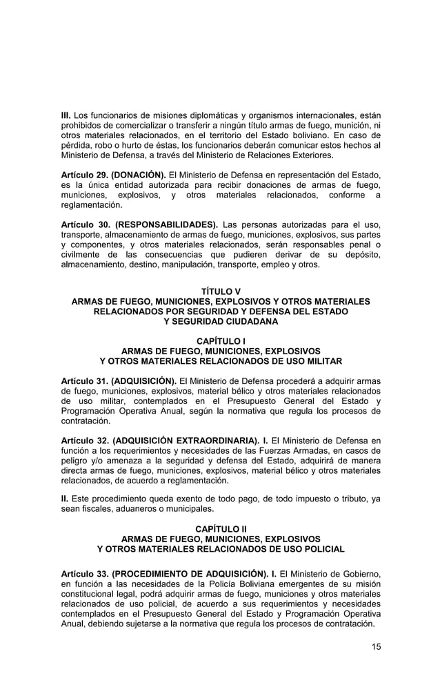 Ley 400 (LEY DE CONTROL DE ARMAS DE FUEGO, MUNICIONES, EXPLOSIVOS Y