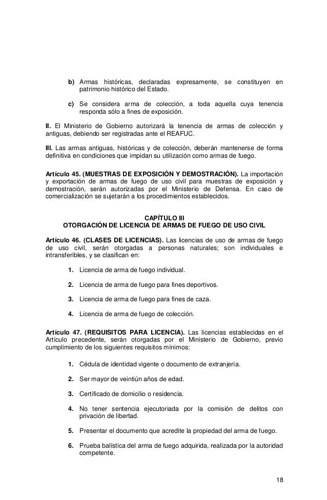 Ley 400 (LEY DE CONTROL DE ARMAS DE FUEGO, MUNICIONES, EXPLOSIVOS Y O…