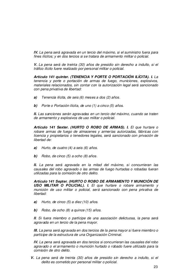 Ley 400 (LEY DE CONTROL DE ARMAS DE FUEGO, MUNICIONES, EXPLOSIVOS Y O…