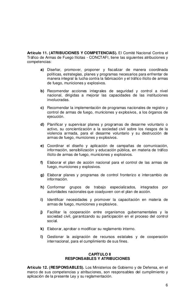 Ley 400 (LEY DE CONTROL DE ARMAS DE FUEGO, MUNICIONES, EXPLOSIVOS Y O…