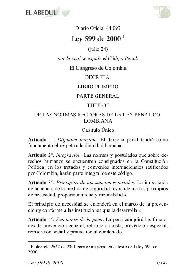 Ley 599 de 2000