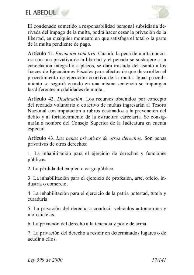 Ley 599 de 2000