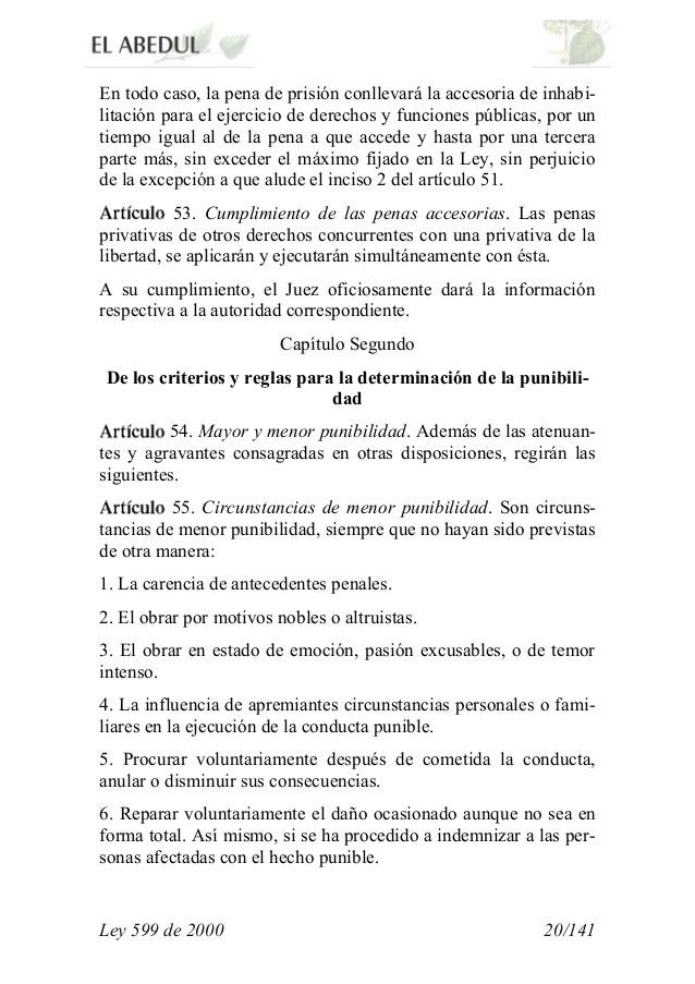 Ley 599 de 2000
