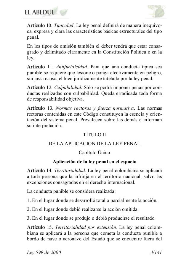 Ley 599 de 2000